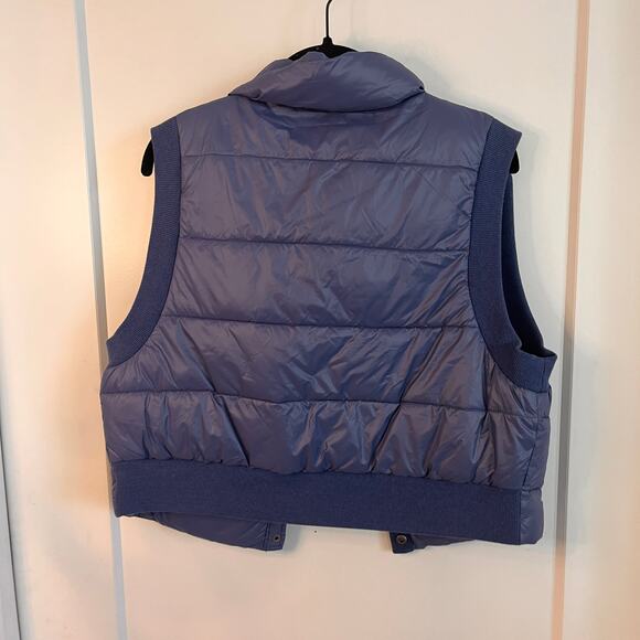 Aerie Offline Blue Sleeveless Puffer Vest Small - Picture 2 of 6